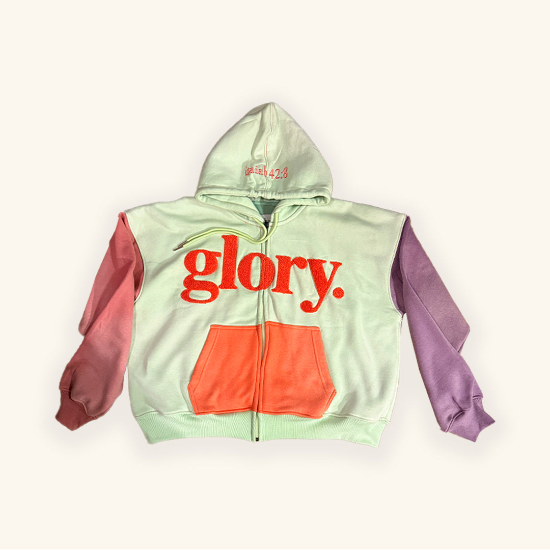 "Glory" Zip Up - Berry Block